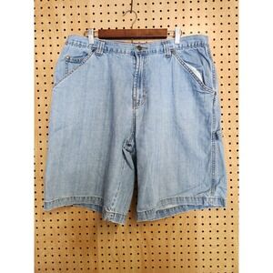 VTG Chaps True American Brand Shorts‎ Mens 38 Blue Denim Baggy Stone Wash